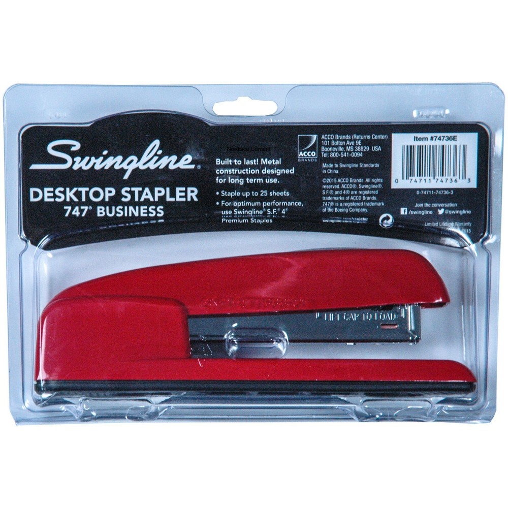 Red Swingline Stapler 747 Business Desktop Stapler