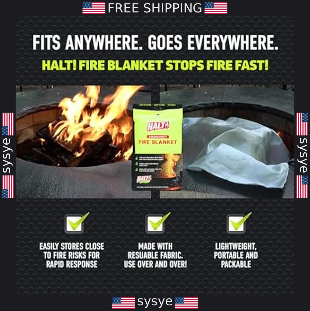 Emergency Fire Blanket - Quick Fire Suppression for Home, Kitchen & Camping