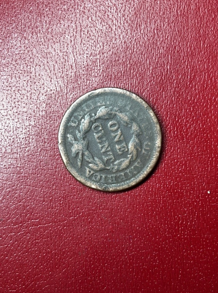 1854 Braided Hair Large Cent Good Condition Weak Date Coin One Cent #SD11