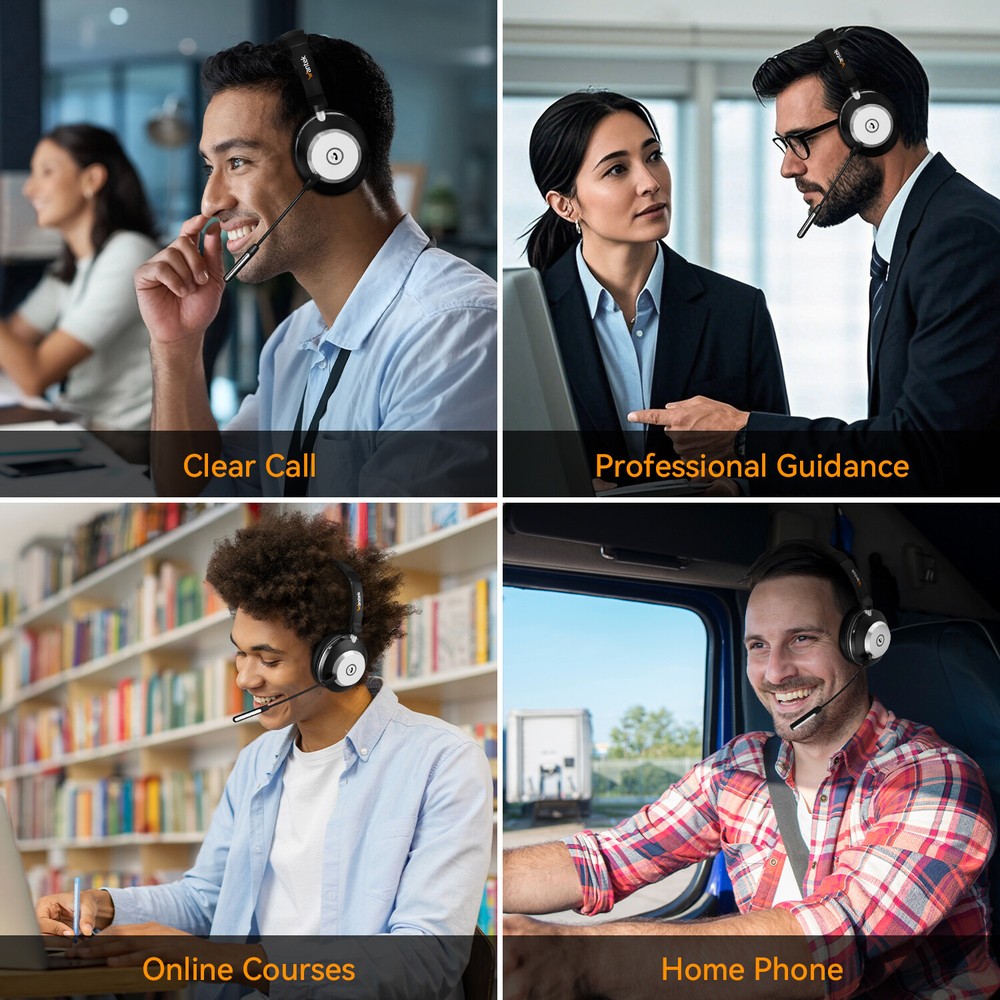 Bluetooth Earpiece with Microphone USB Dongle Wireless Headset for PC/Phone