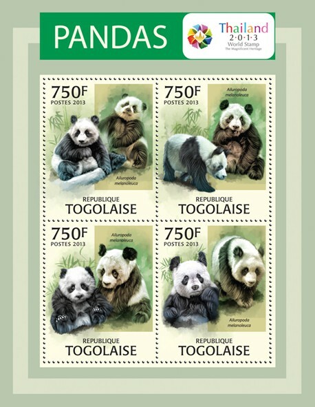 2013 TOGO MNH. PANDAS   |   Y&T Code: 3268-3271  |  Michel Code: 4916-4919