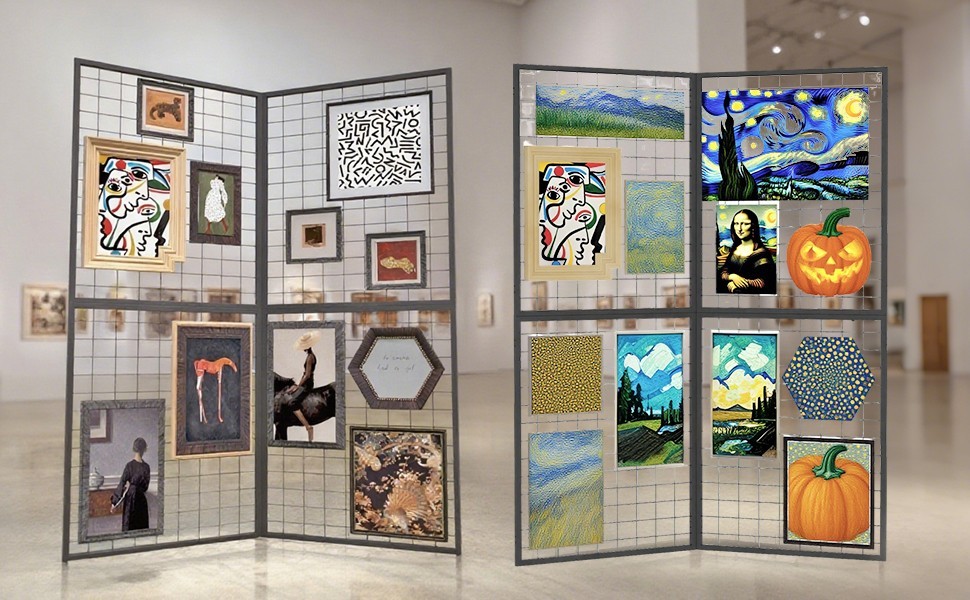 Display Grid Rack 2x5 ft Panel Detachable Stand Craft Art Gridwall Z Unit Tower