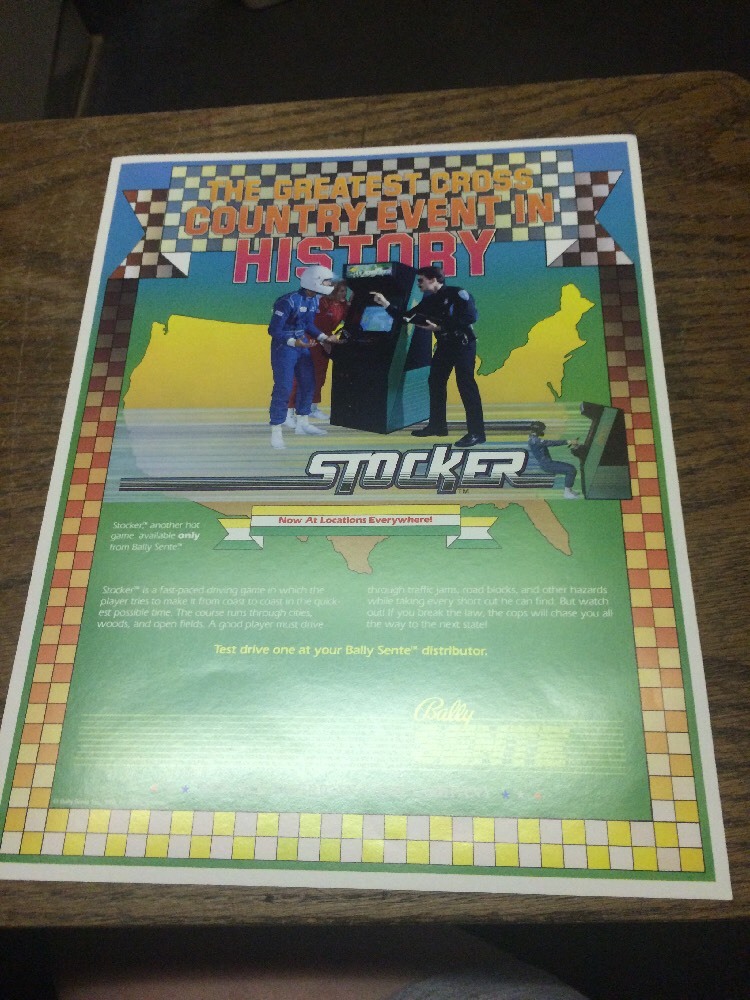 Bally STOCKER Arcade Video Game flyer- good original