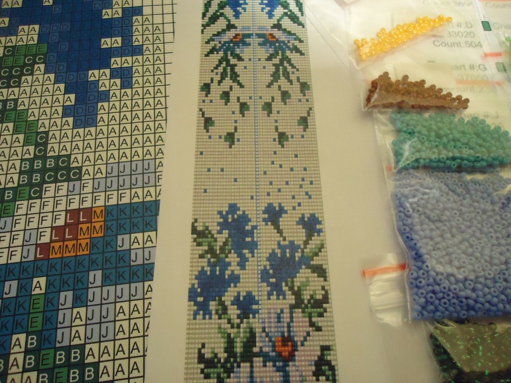 Kit for making a necklace gerdan. Beading Loom Pattern. #K6b
