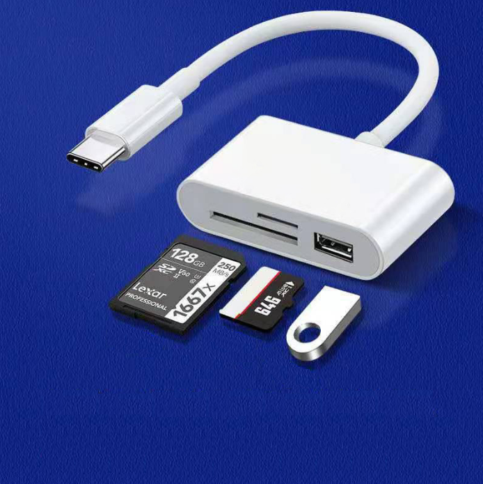 2pcs Type-C card reader mobile computer multi function OTG 2.0 SD / TF / U disk