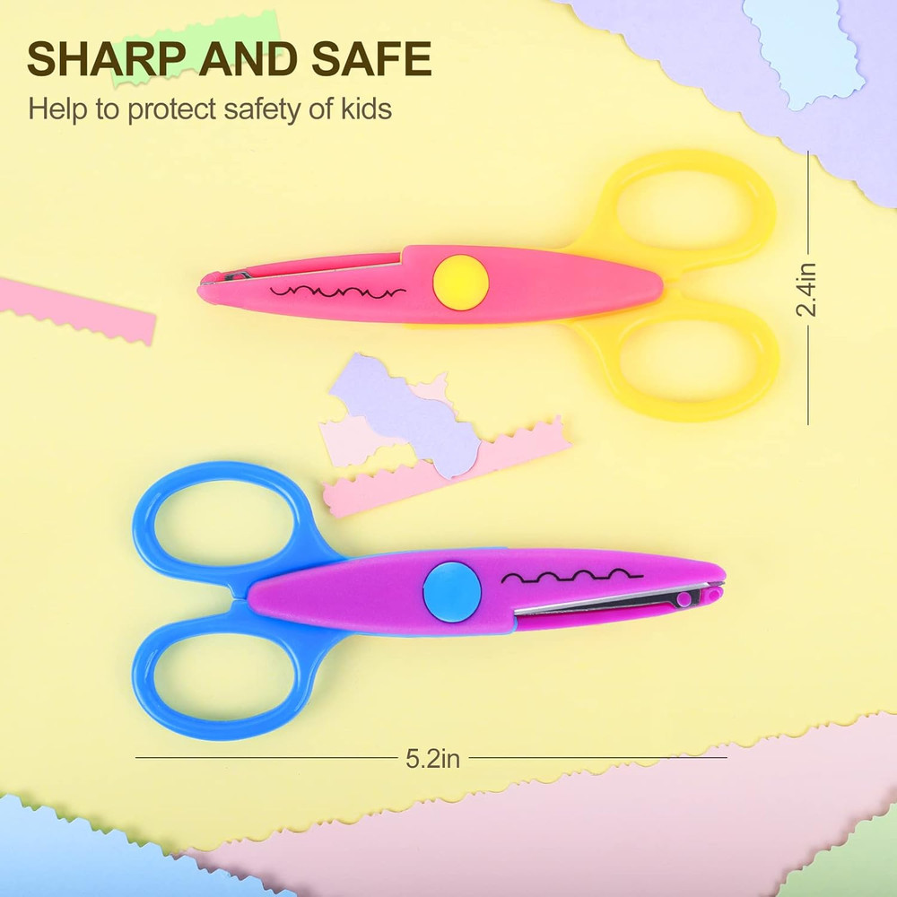 Craft Scissors Decorative Edge, Zig Zag, Kids Safety Design Pattern Scissors ...