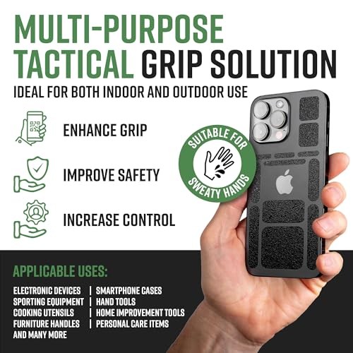 13 Pcs Rectangular Rubber Grip Tape, Rubberized Grip Stickers for 1 pack Black