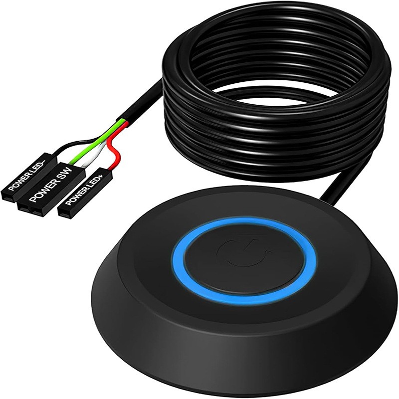 Desktop PC Power Button External Switch LED Indicator for PC Case Motherboard