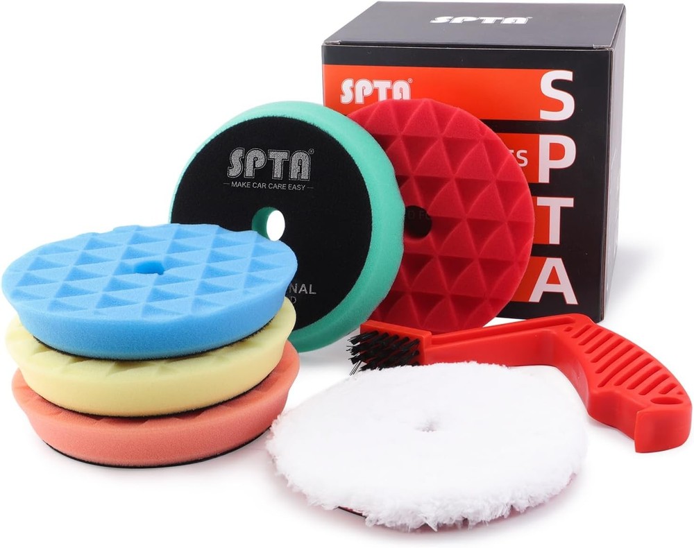 Polishing Pads 5Pc 5" Orbital Buffer + 1 Microfiber Pad Kit