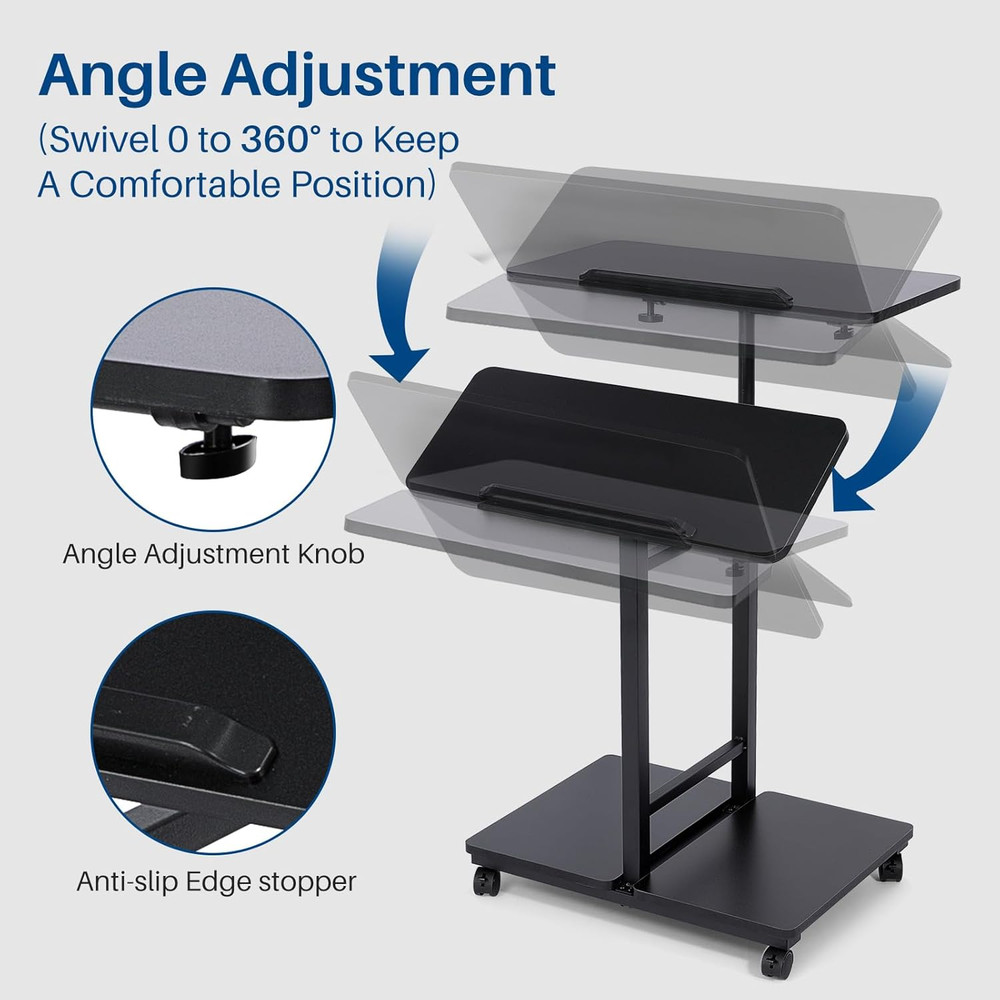 Multi-Purpose Lecterns & Podiums, Portable Mobile Standing Laptop Desk, Height A