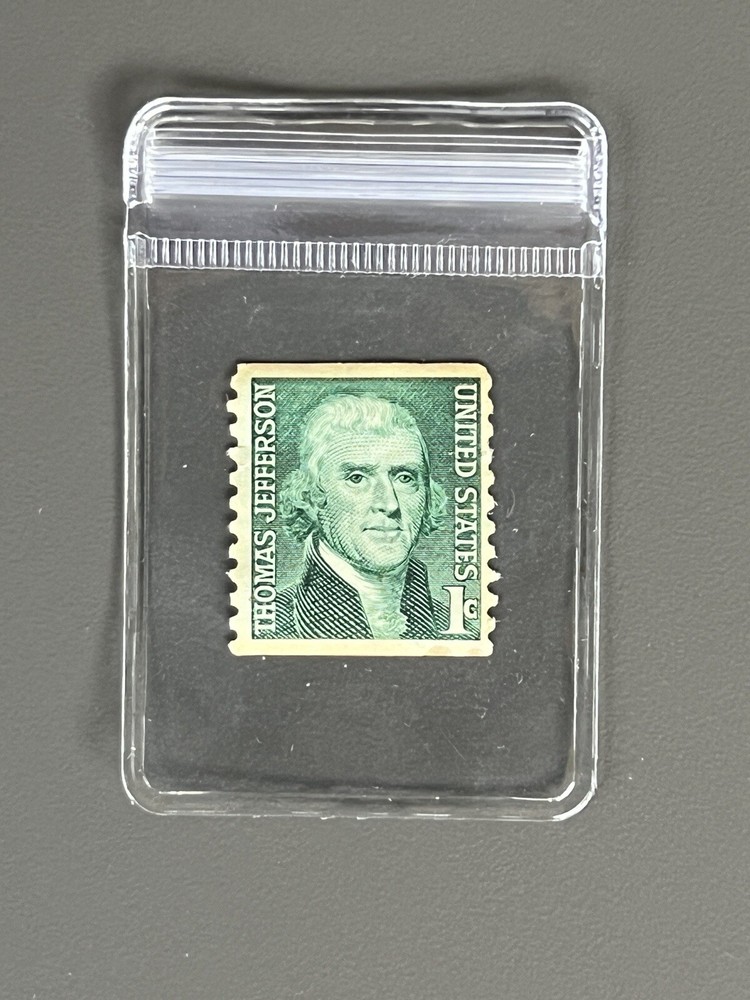 Thomas Jefferson Green 1 cent Vintage Postage Stamp