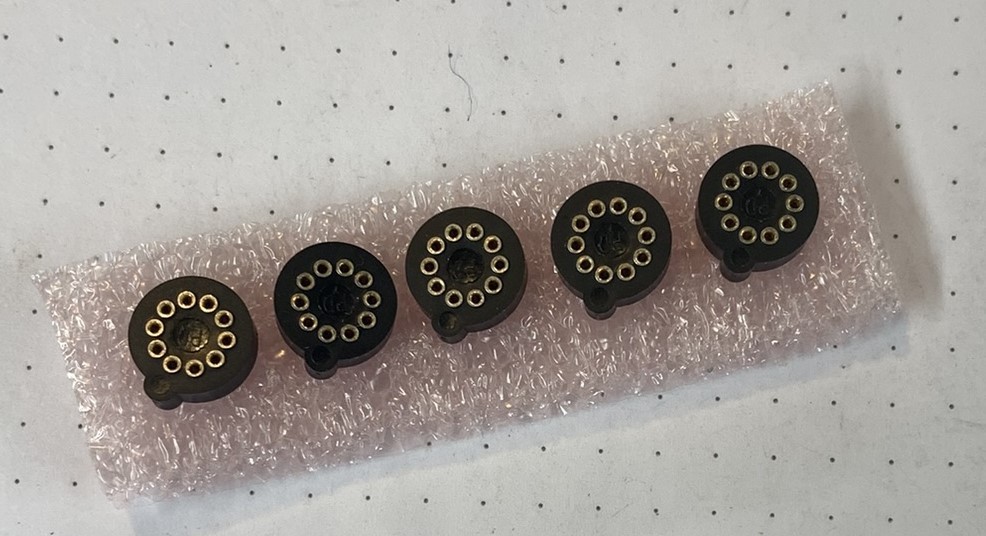 10 Position, Round, TO-100 Transistor Socket, Through Hole, Mil-Max Brand, 5 Ea