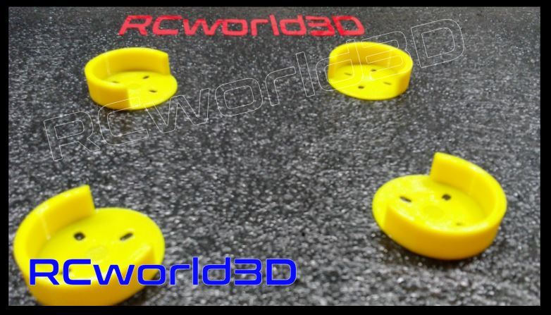 QUADCOPTER BRUSHLESS MOTOR MOUNT/BASE PROTECTOR 4PCS 3D PRINTED SOLID - PLA