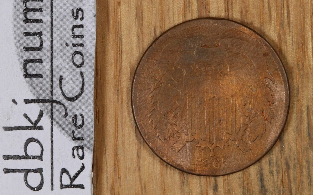 1865 Two Cent Piece 2¢ - G - Good - dbkjc