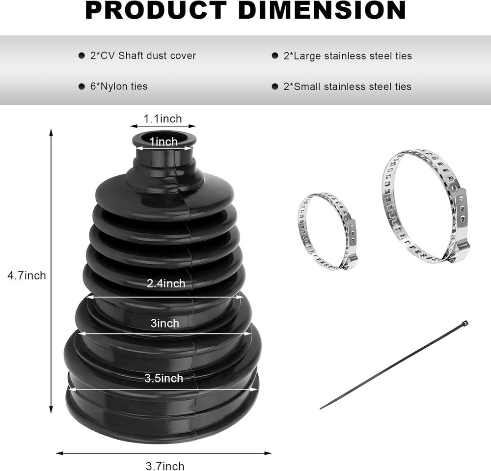 2 PCS CV Joint Boot Kit, Front Axle Silicone Cover with Clamps &...
