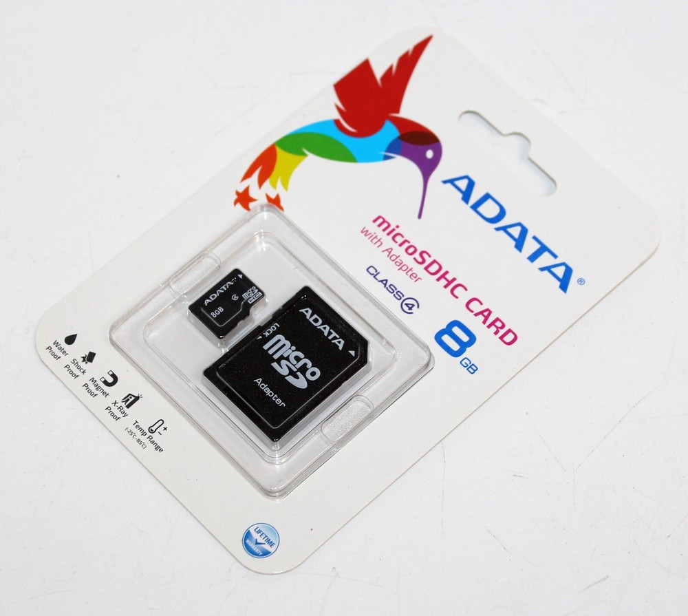 3 x ADATA 8GB microSDHC Class 4 Memory Card with Adapter (AUSDH8GCL4-RA1)