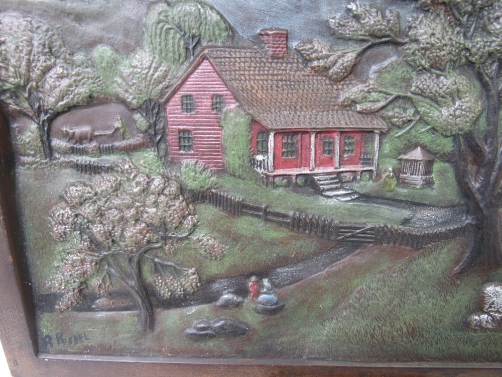 1976 Hershey Molds Ceramic 3D Spring Time Approaching Storm Wall Art Plaque VTG