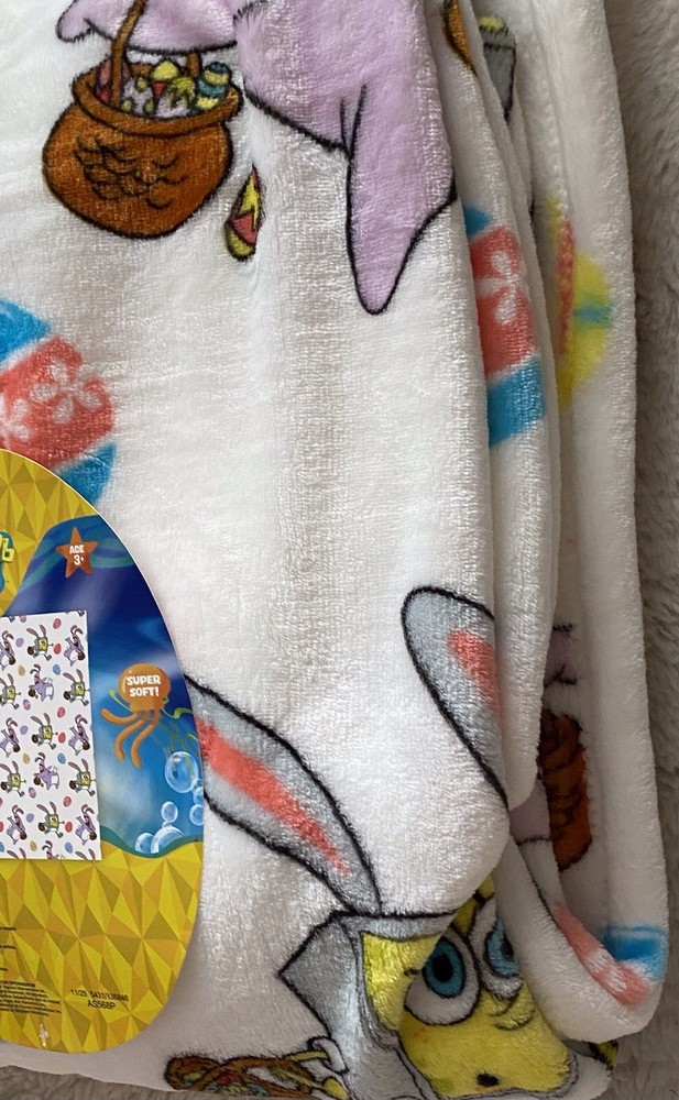 Spongebob Squarepants Patrick Easter Eggs Soft Throw Blanket 50” X 70” NEW