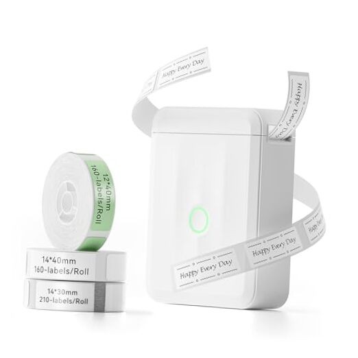 D110 Upgraded Version Mini Label Maker Machine with 3 Tapes, Portable