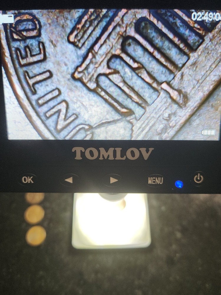 1969 D floating-roof penny, Weak FG