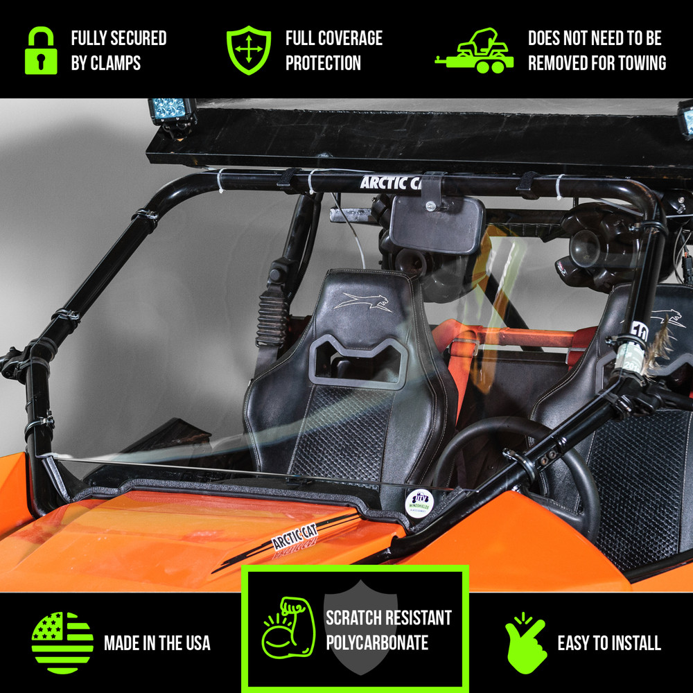 TERRARIDER ARCTIC WILDCAT FULL UTV WINDSHIELD - AR 1/4"
