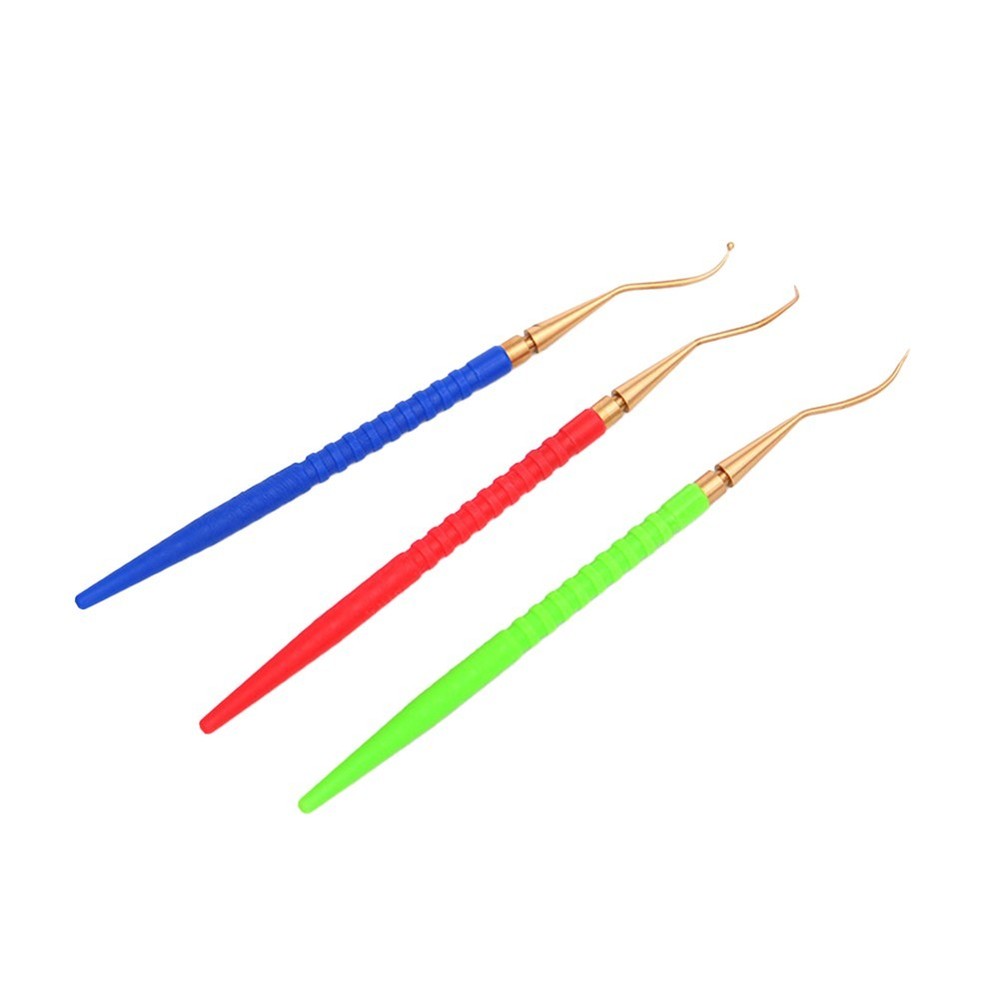 High Grade ORing Remover Tool Brass Pick Hooks Plastic Handle 3Pcs Pack