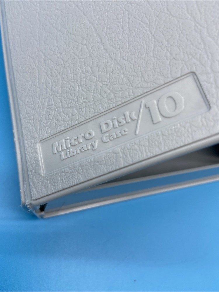 Vintage Grey Micro Disk Library Case / 10 - 3.5" Floppy Disk Stora