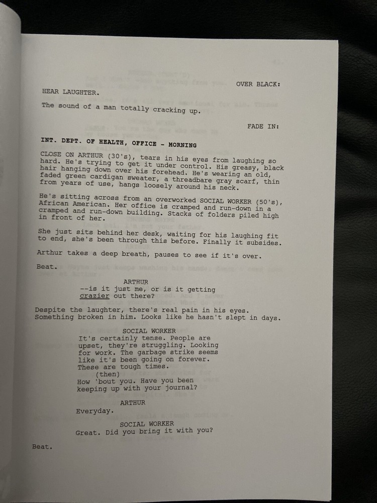 Warner Bros. JOKER 2019 Rare Studio SCREENPLAY DC Comics MOVIE SCRIPT