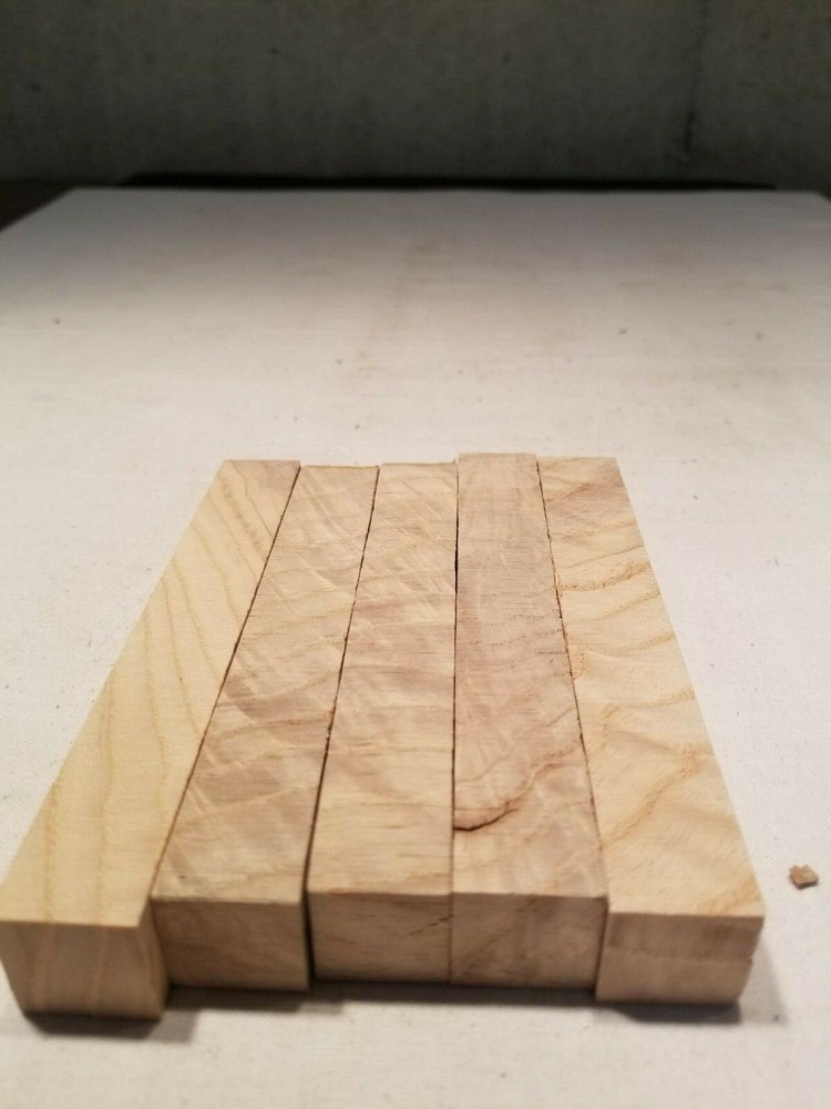 Curly White Ash Pen Blanks 5 pc.