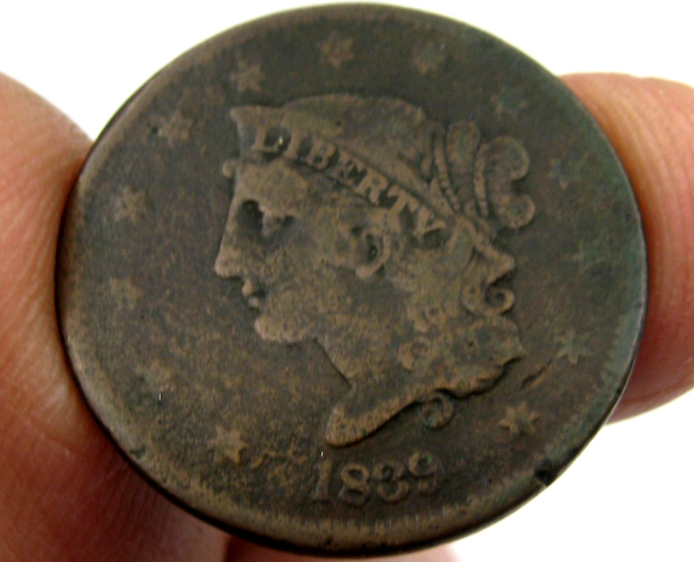 Nice 1839 LARGE CENT ~ Very Good VG