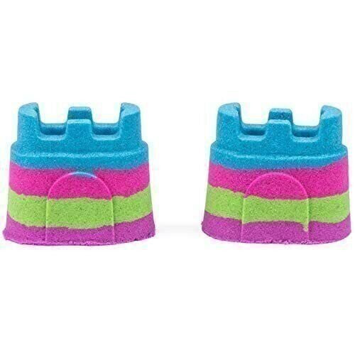 Kinetic Sand, 2-Pack Rainbow Unicorn Multi-Color Double Castle Containers
