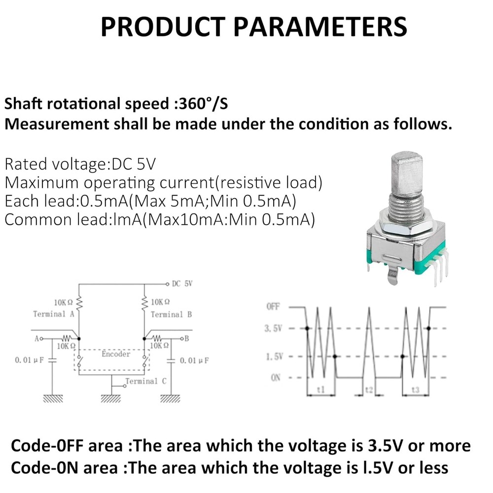 10 Pcs EC11 Rotary Encoder Digital Potentiometer with Switch 15MM US