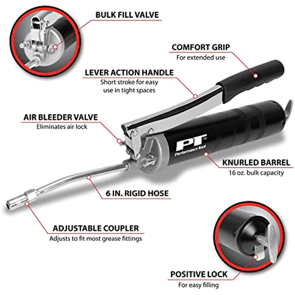 Performance Tool W54202 Professional Lever Action Grease Gun