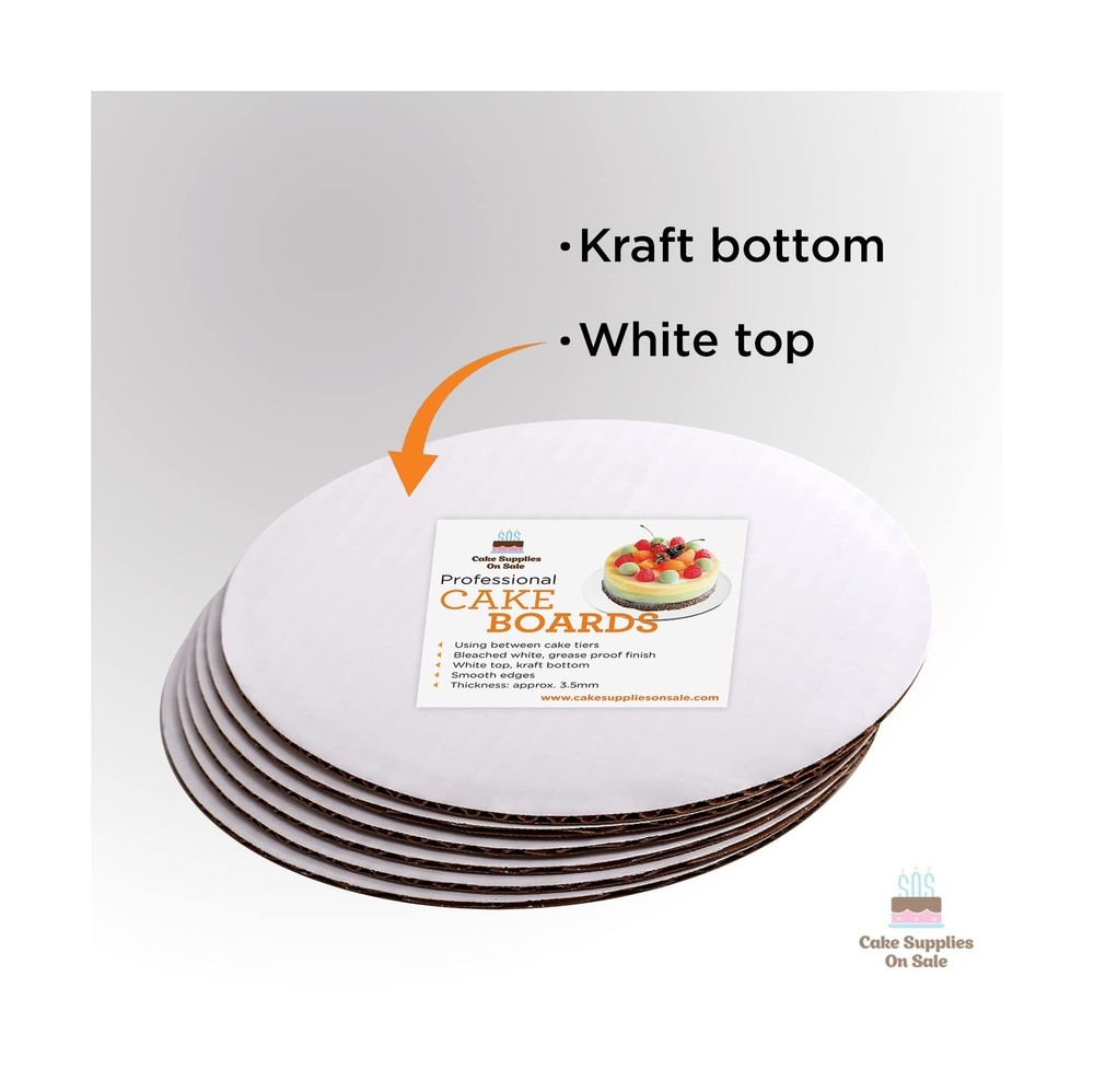 8" Round Coated Cakeboard, 100 ct