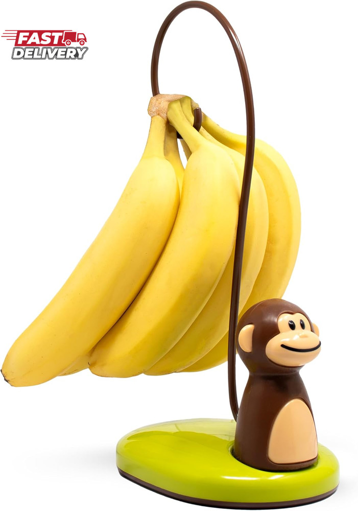Joie Monkey Banana Tree Holder, Countertop Fruit Hanger with Secure Hook, Banana