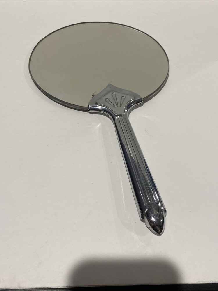 Vintage Silver Tone Hand Held Mirror