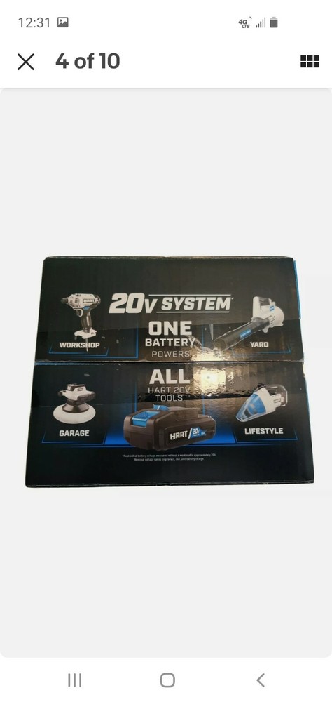 🔥Hart 6" Random Orbit Buffer Black and White TOOL ONLY (uses 20V Li-Ion HPBF33)