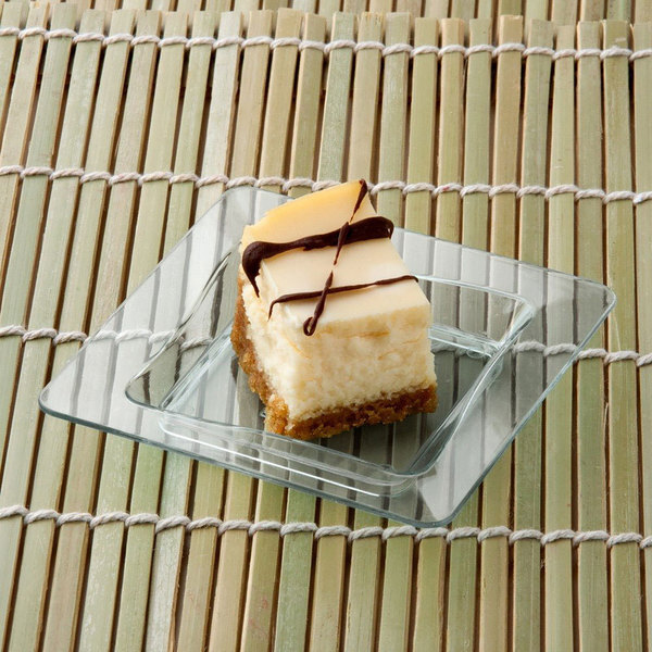 Fineline Settings B6200-CL, 3x3-Inch Clear Plastic Tiny Trays, 200/Case