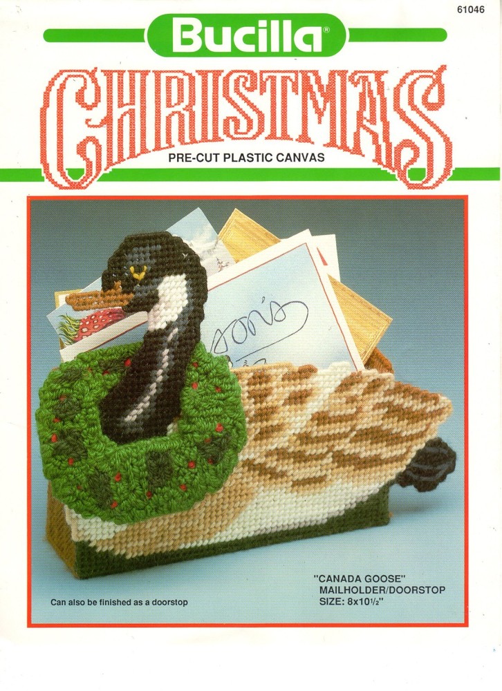 CANADA GOOSE MAIL HOLDER/ DOORSTOP  plastic canvas  PATTERN   (#TF0125)