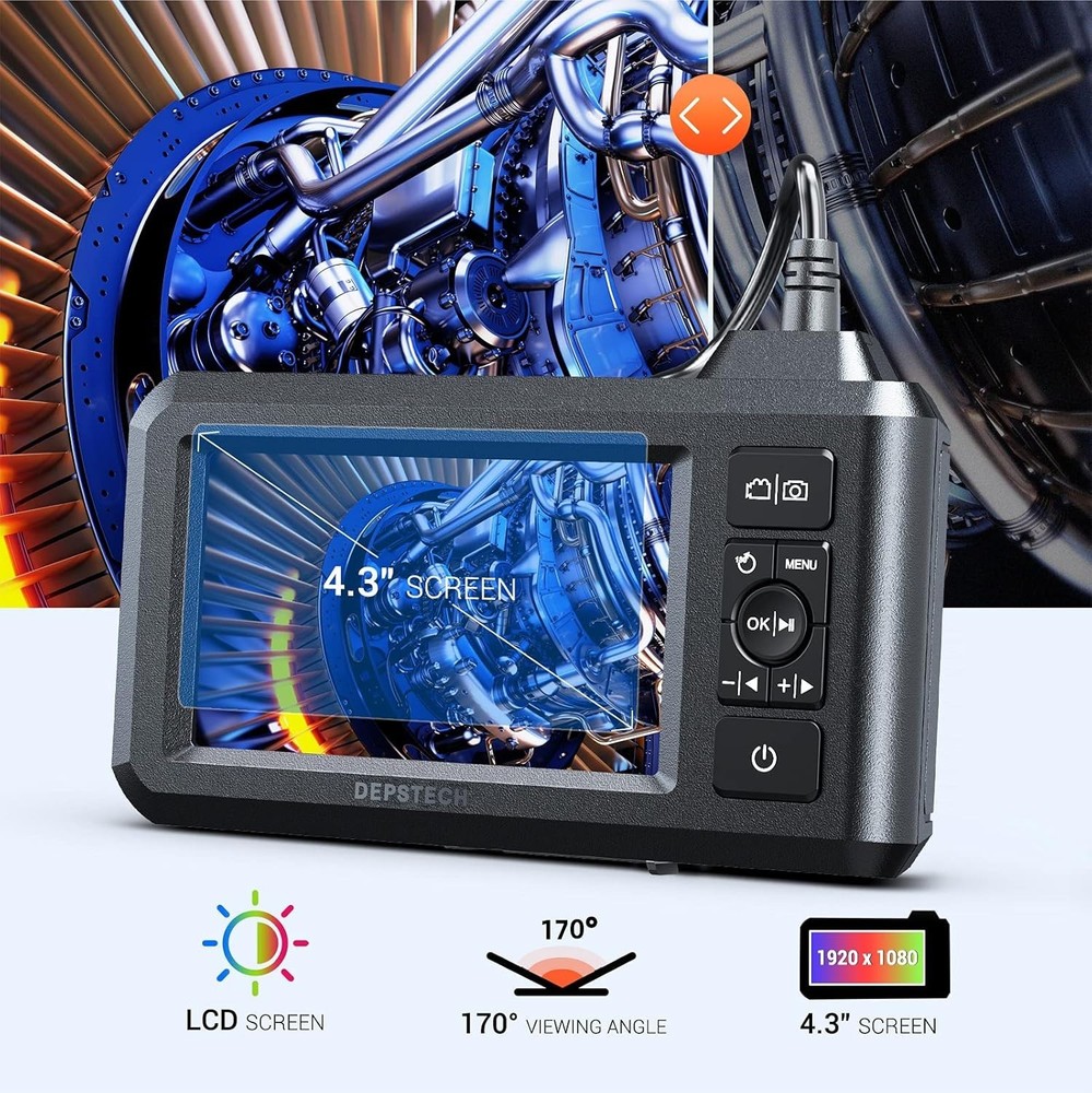Versatile 1080P Industrial Endoscope Camera with 4.3" Screen & USB Connectivity