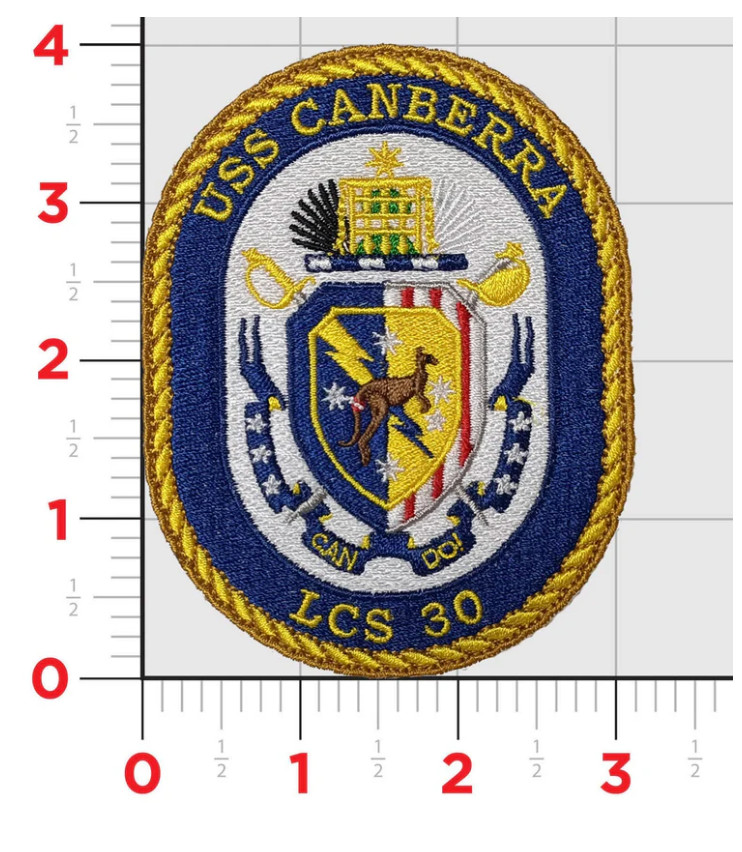 NAVY USS CANBERRA LCS-30 EMBROIDERED PATCH WITH HOOK & LOOP