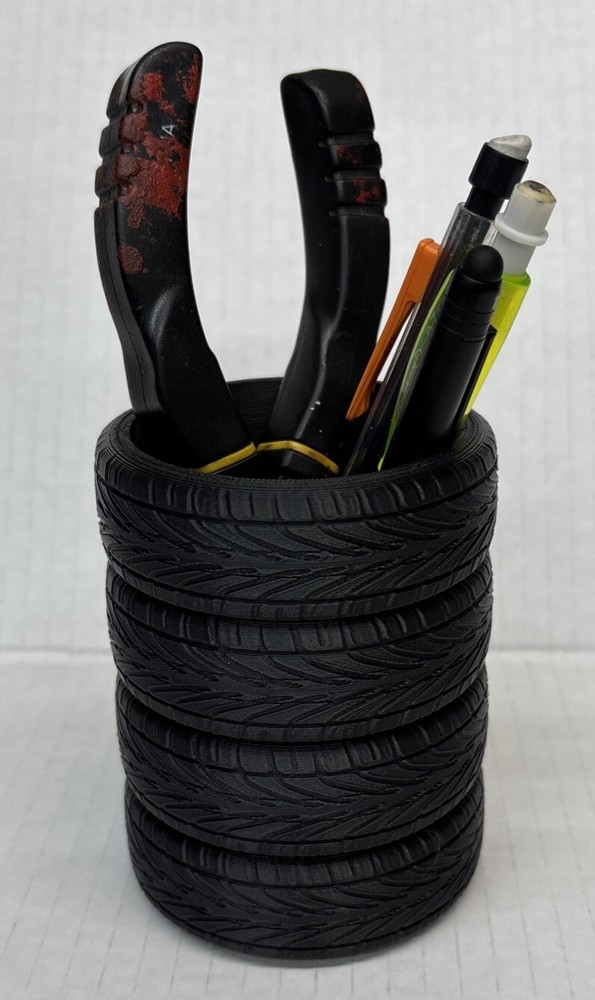 Tire Stack shaped Pen / Pencil Holder for counter or desk