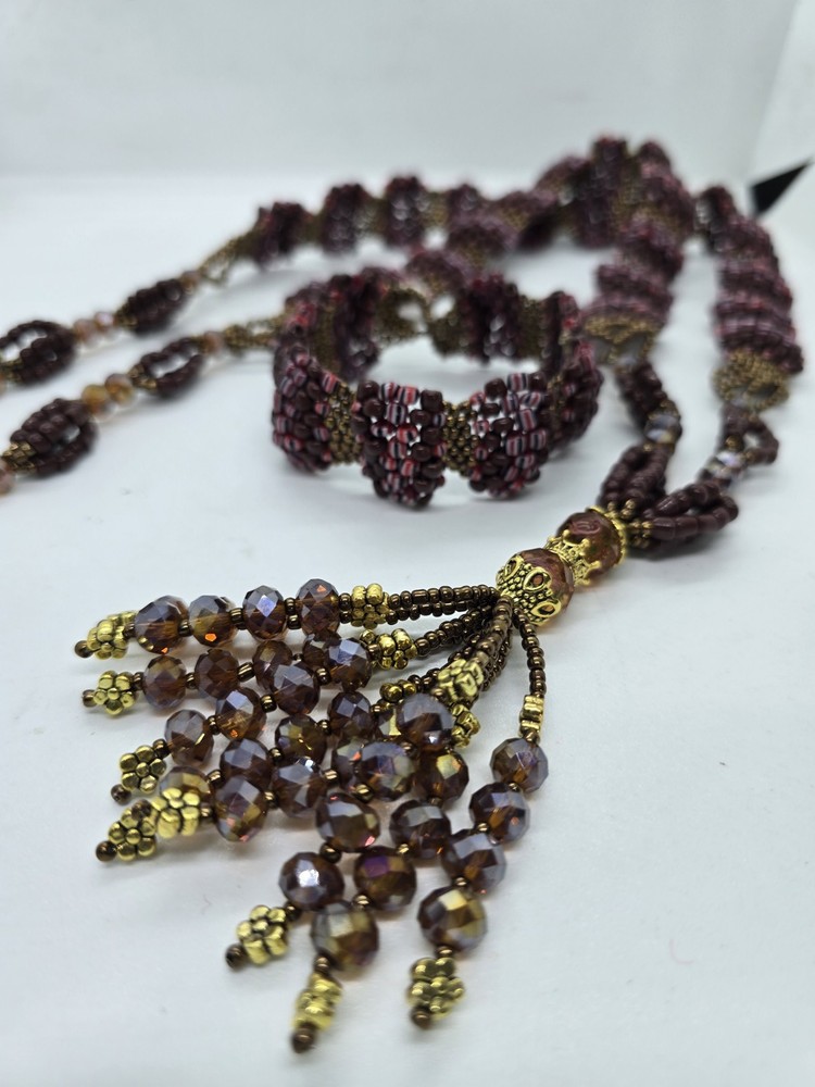 Set de collar e idde orisha OYA Deluxe Tejido