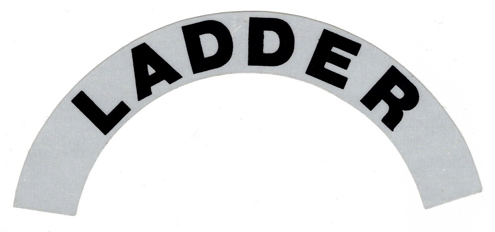 LADDER - Highly Reflective FIRE HELMET CRESCENT  DECALS -  A PAIR