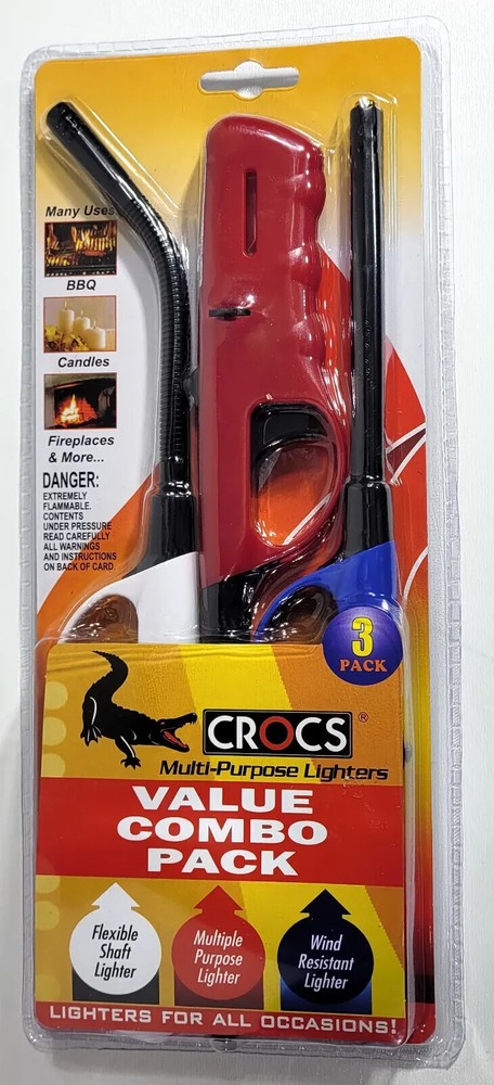 Crocs Value Combo Pack 3 Pack (Flexi/Multi-Purpose/Wind Resistant) Lighters