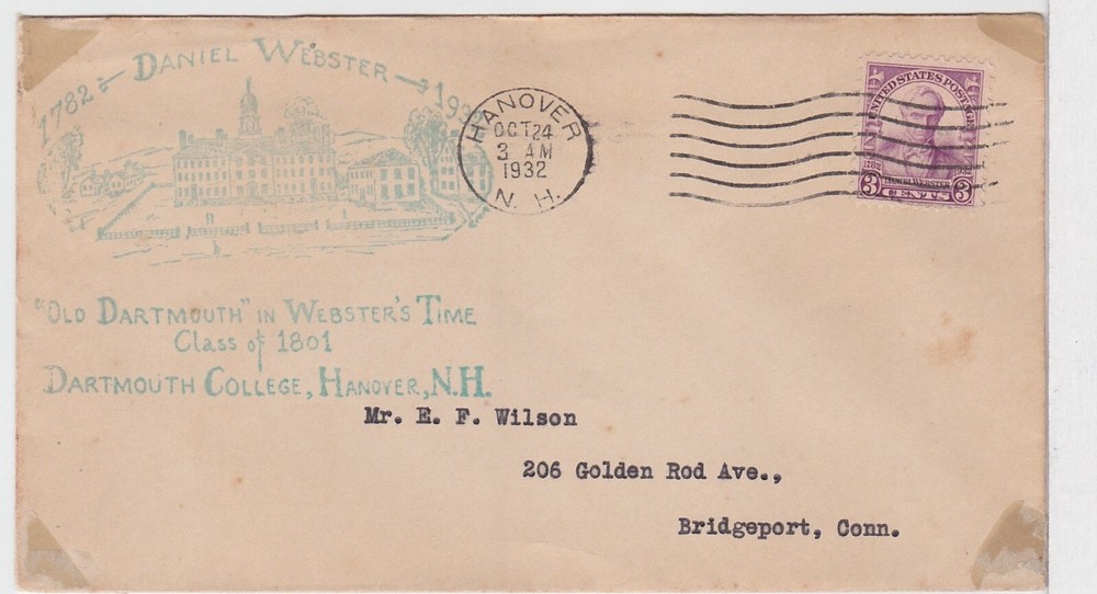 TurtlesTradingPost- Daniel Webster  #725 FDC 1932 - Official Cachet
