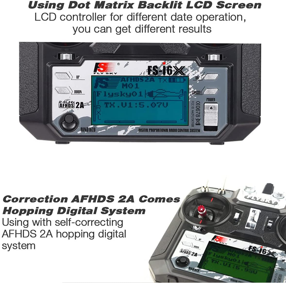 FLYSKY Fs-I6X 10CH 2.4Ghz RC Transmitter Controller with Ia6B Receiver Upgrade