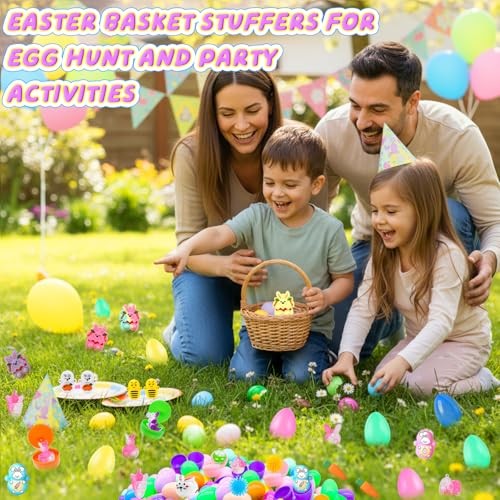 Prefilled Easter Eggs with Toys, 100 Pcs Plastic Easter Eggs Set, easter