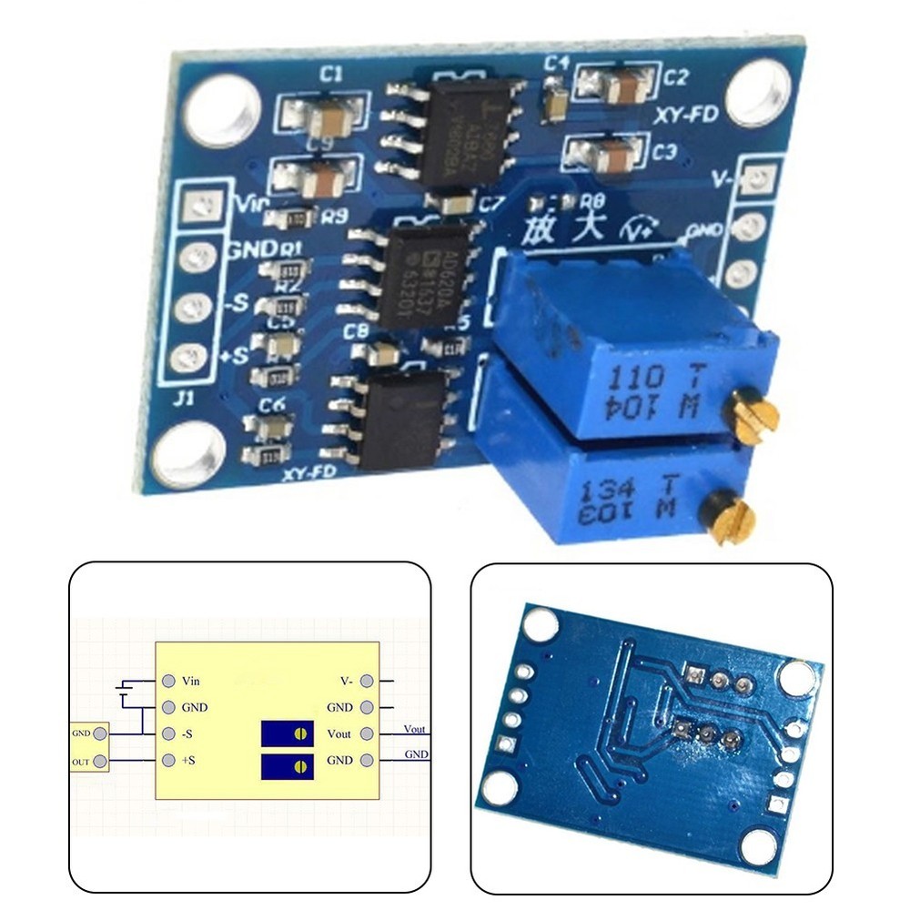 For AC DC Model Voltage Module AD620 Transmitter Low Offset Millivolt Voltage