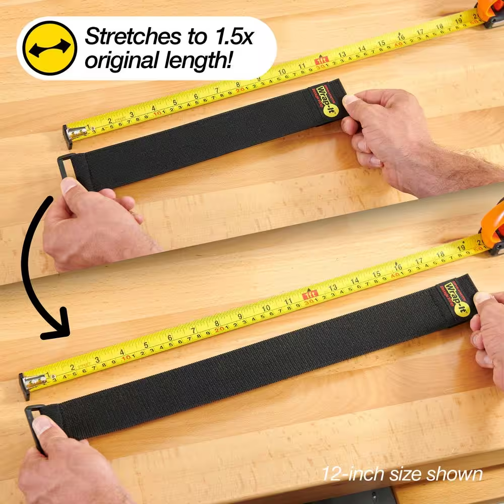 Super-Stretch Storage Strap Elastic All-Purpose Hook And Loop Cinch Strap In